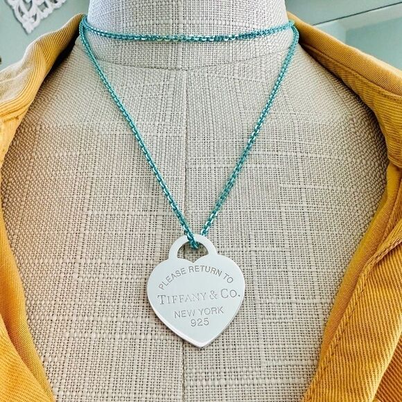 NEW Tiffany & Co. 30” Blue Enamel Sparkle Necklace 1.7mm - Picture 2 of 4